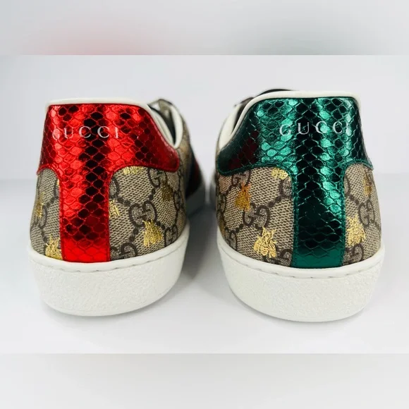 Gucci Ace Supreme Canvas Bees Sylvie Men GG Sneakers UK 12.5 - US 13 - EU 46.5 - Picture 5 of 13